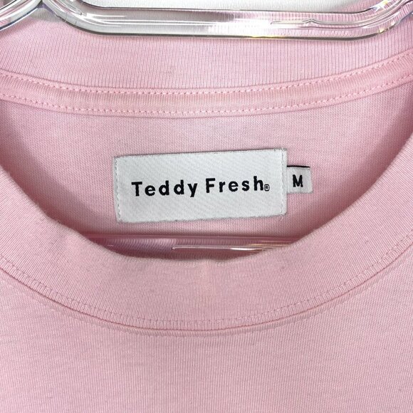 Teddy Fresh T-Shirt Size Medium Since 1 Year Ago Pink Short Sleeve Tee - Picture 2 of 4